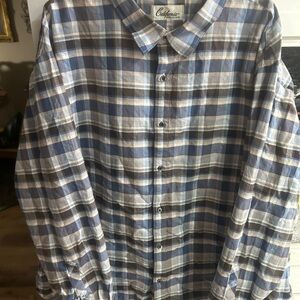 Blue and Brown Checkered Men's Shirt